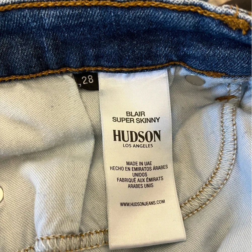 Hudson Blair Super Skinny Jeans Distressed Medium Wash Sz 28 - Picture 9 of 10